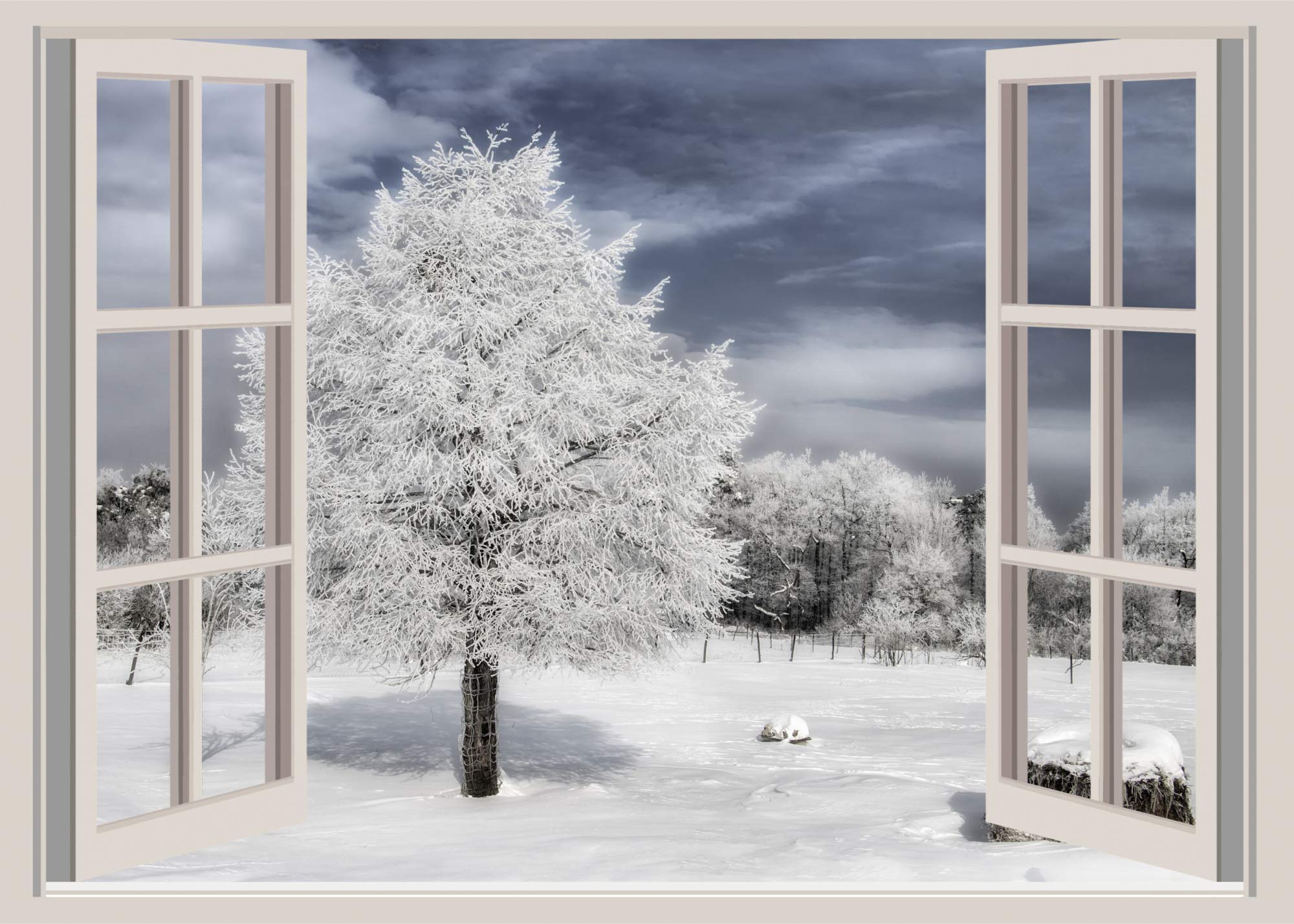 Amazon.co.jp: ND 雪景色 タペストリー 冬 雪原 雪化粧 季節 風景 景色